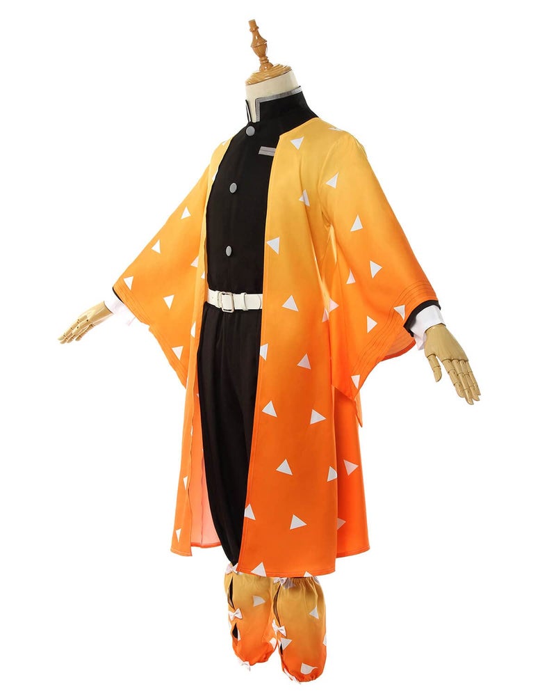 NUOQI Zenitsu Cosplay Outfit Zenitsu Agatsuma Cosplay Costume Anime Kimono Uniform Halloween Costume S - Image 5